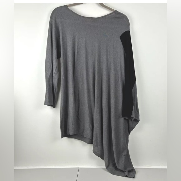 Bitte Kai Rand Sweaters - BITTE KAI RAND Asymmetric Knit Sweater Top M / L 2 - Grey w/Black Sleeve Detail